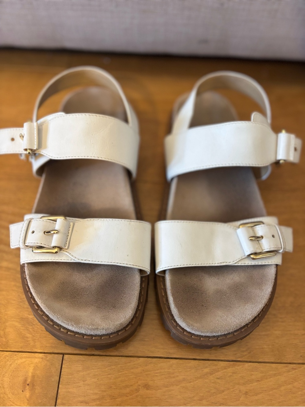 Michael Kors White Leather Strap Sandals